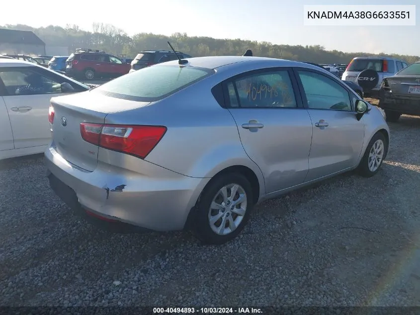 KNADM4A38G6633551 2016 Kia Rio Lx