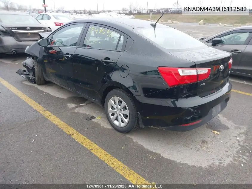 KNADM4A39H6112582 2017 Kia Rio Ex Special Edition/Ex+ W/Sunroof/Lx/Lx+/Sx/Sx W/Navigation