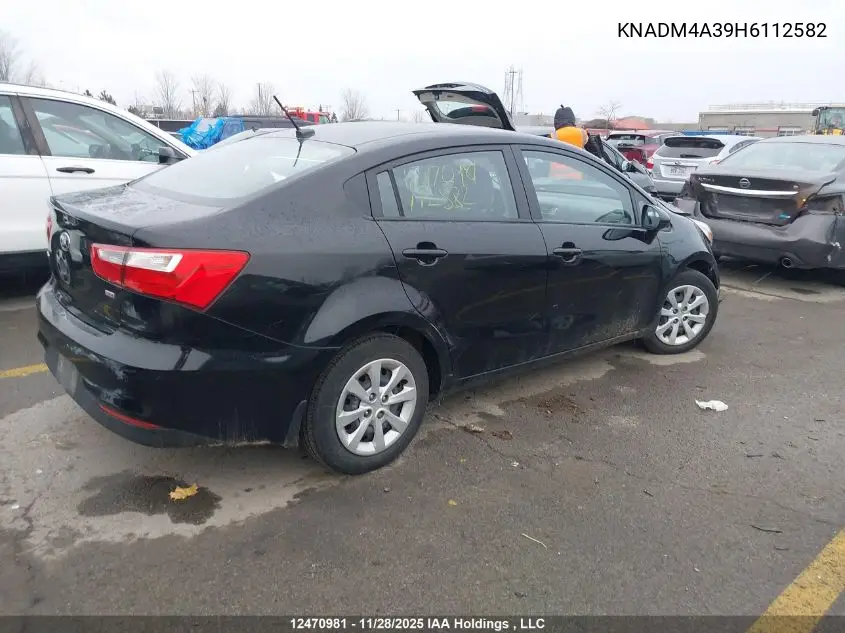 KNADM4A39H6112582 2017 Kia Rio Ex Special Edition/Ex+ W/Sunroof/Lx/Lx+/Sx/Sx W/Navigation