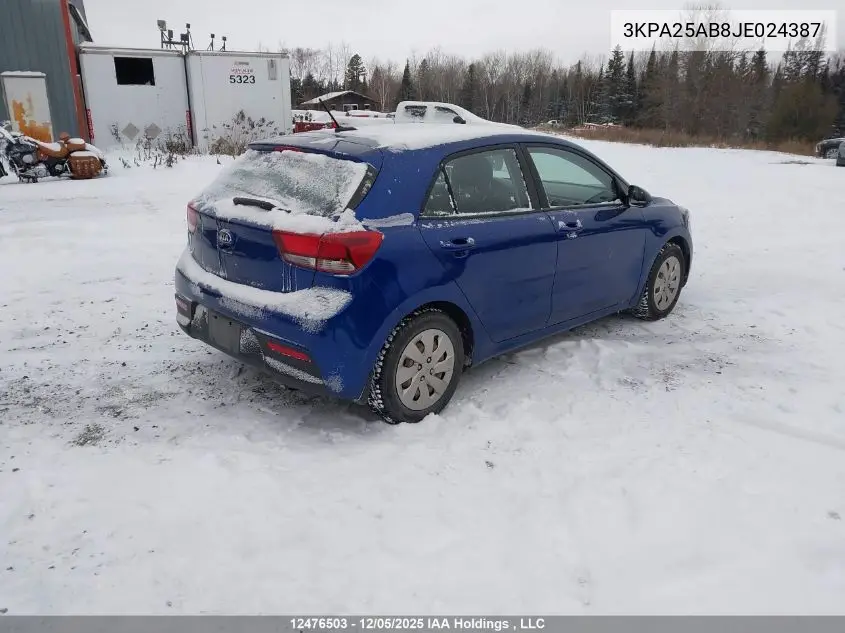 3KPA25AB8JE024387 2018 Kia Rio Lx/S