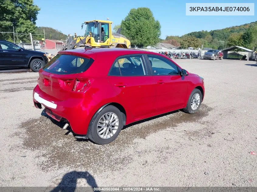 3KPA35AB4JE074006 2018 Kia Rio Ex