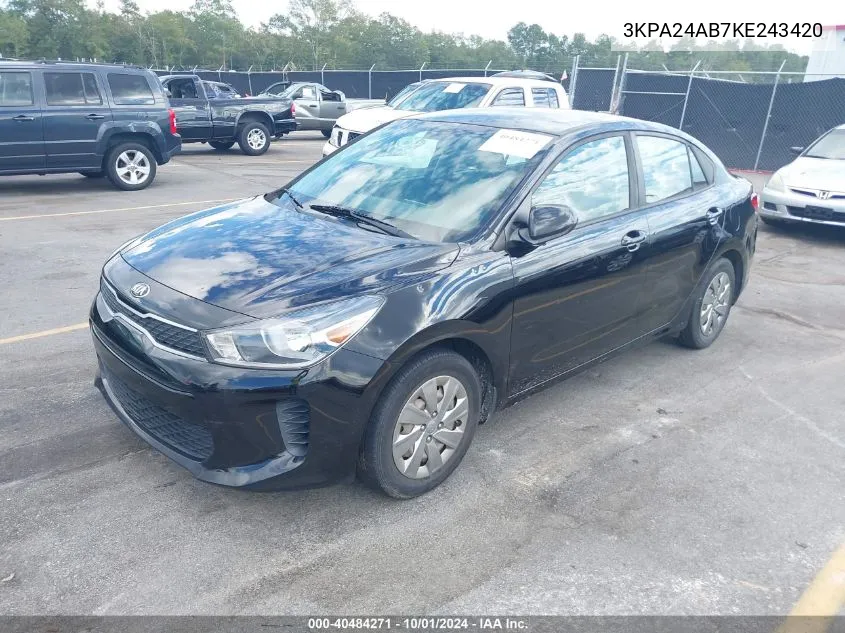 3KPA24AB7KE243420 2019 Kia Rio S