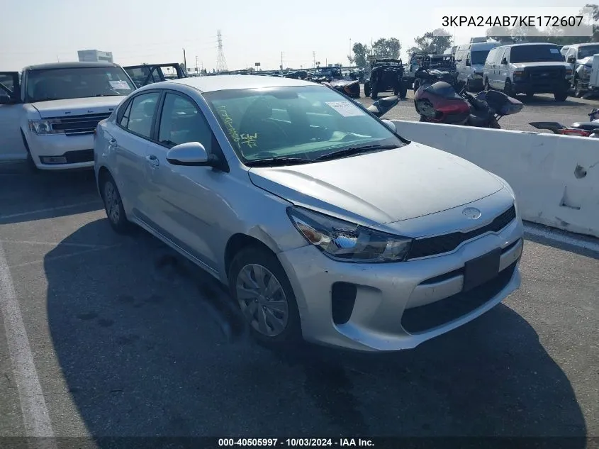 3KPA24AB7KE172607 2019 Kia Rio S