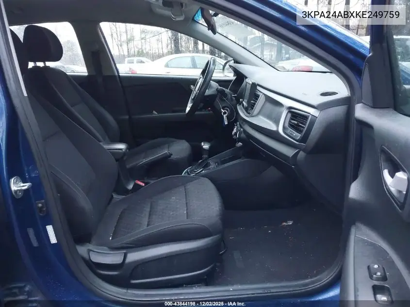 3KPA24ABXKE249759 2019 Kia Rio S