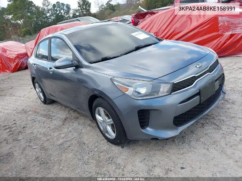 3KPA24AB8KE158991 2019 Kia Rio S