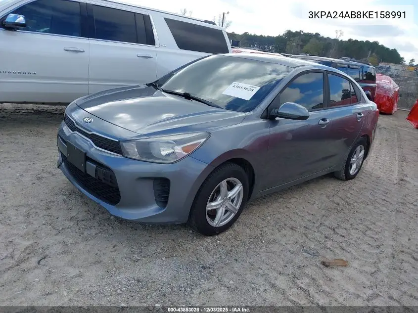 3KPA24AB8KE158991 2019 Kia Rio S