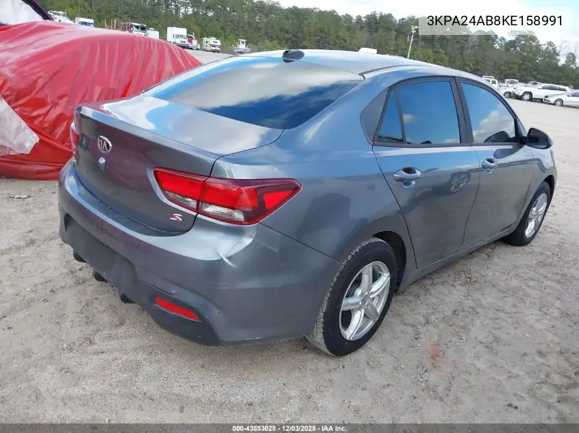 3KPA24AB8KE158991 2019 Kia Rio S