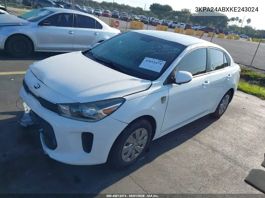 3KPA24ABXKE243024 2019 Kia Rio S