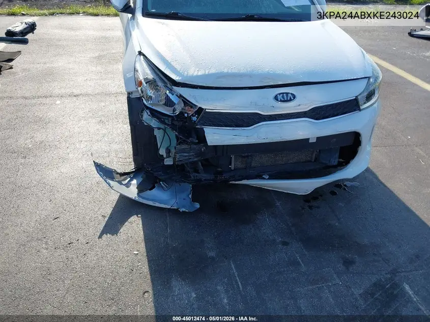 3KPA24ABXKE243024 2019 Kia Rio S