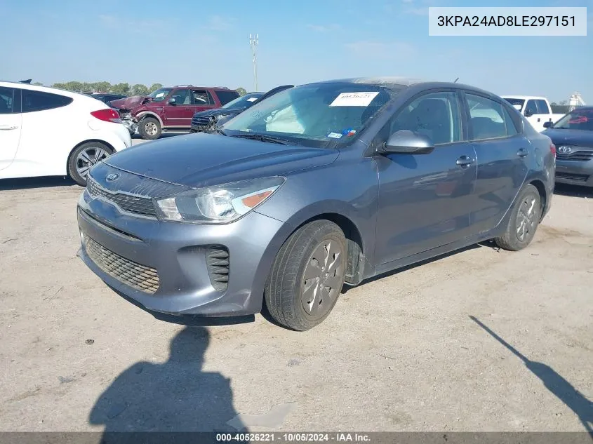 3KPA24AD8LE297151 2020 Kia Rio Lx/S