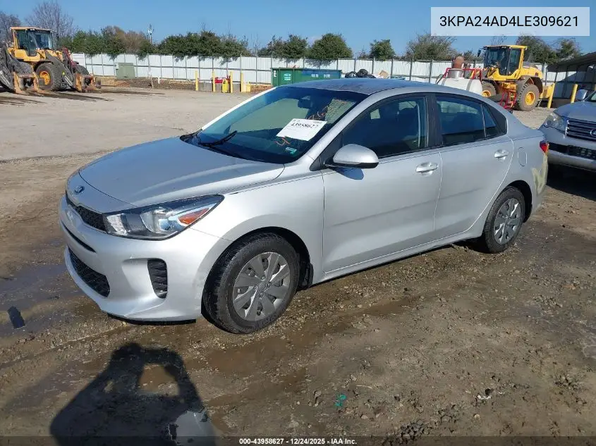 3KPA24AD4LE309621 2020 Kia Rio Lx