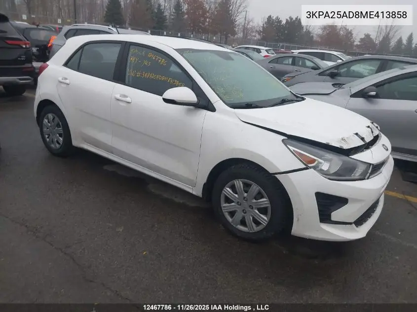 3KPA25AD8ME413858 2021 Kia Rio Lx Premium/Lx+