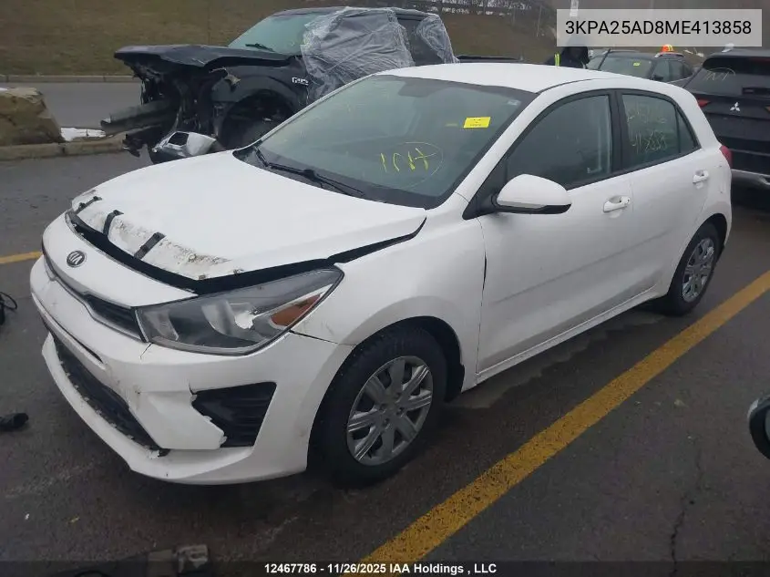 3KPA25AD8ME413858 2021 Kia Rio Lx Premium/Lx+