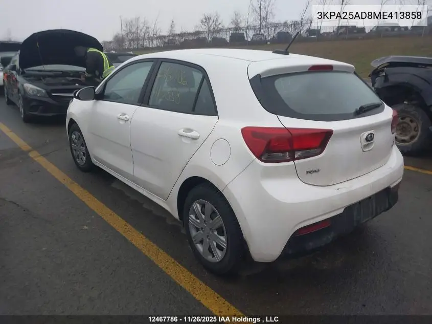 3KPA25AD8ME413858 2021 Kia Rio Lx Premium/Lx+