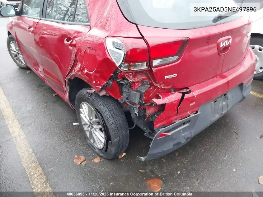 3KPA25AD5NE497896 2022 Kia Rio S