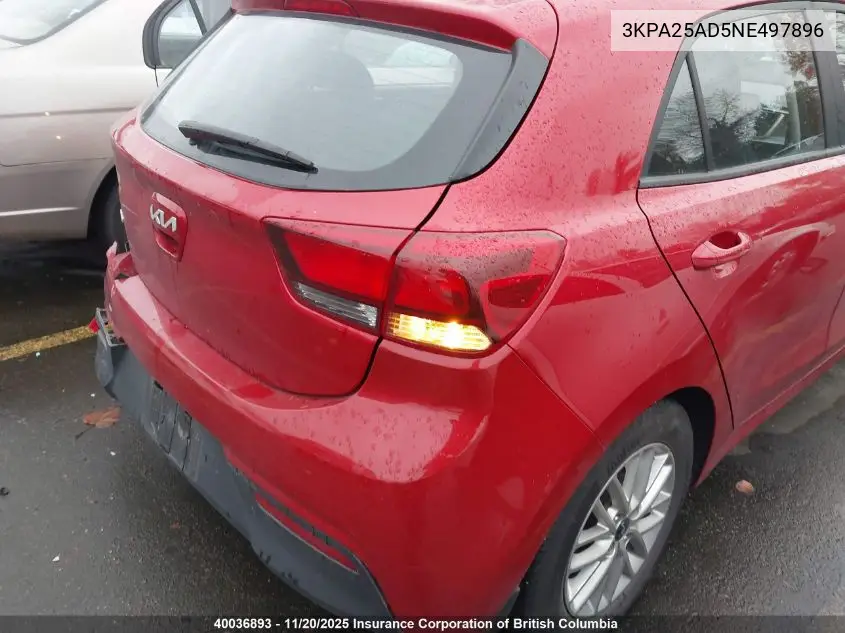 3KPA25AD5NE497896 2022 Kia Rio S
