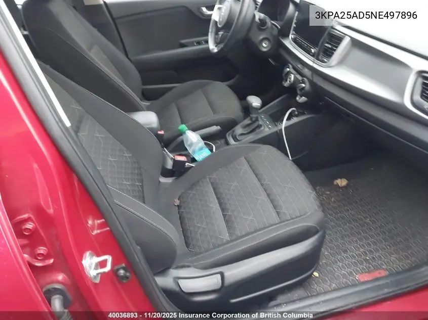 3KPA25AD5NE497896 2022 Kia Rio S