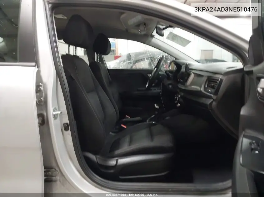 3KPA24AD3NE510476 2022 Kia Rio Lx