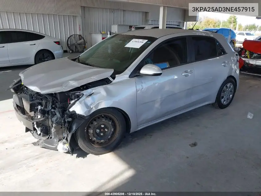 3KPA25AD3NE457915 2022 Kia Rio 5-Door S