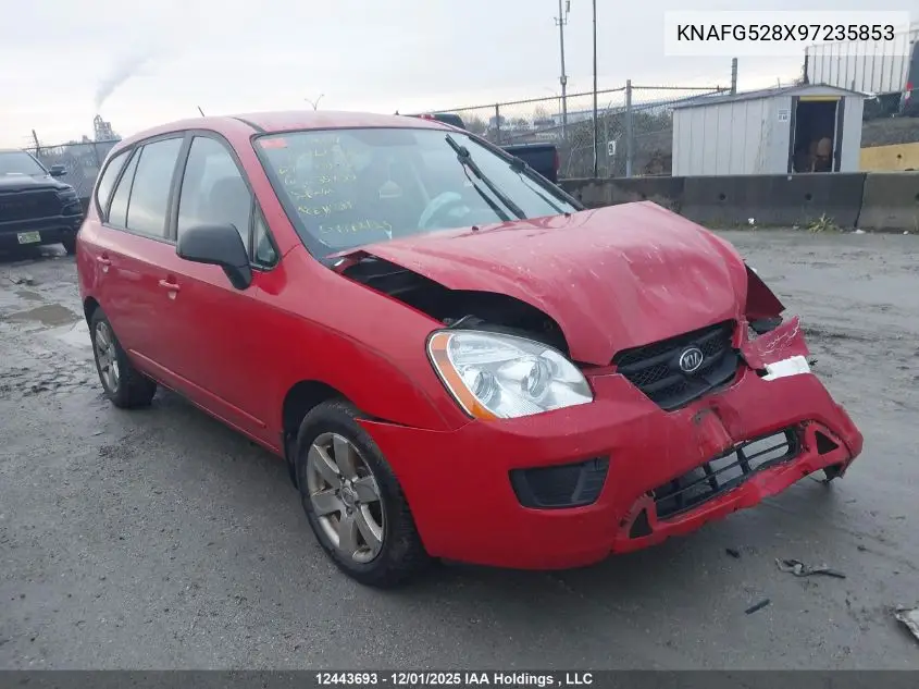 KNAFG528X97235853 2009 Kia Rondo Lx/Ex