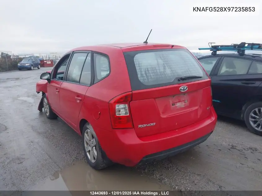 KNAFG528X97235853 2009 Kia Rondo Lx/Ex