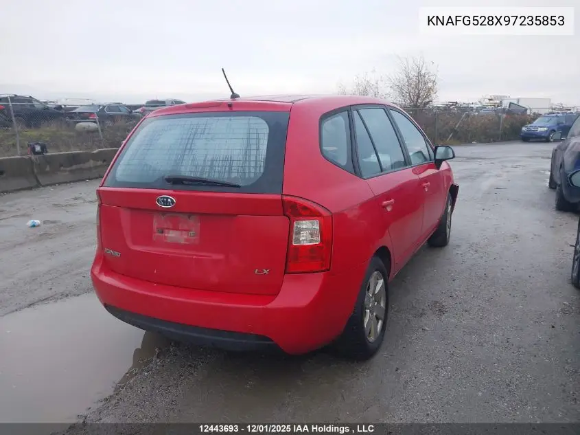 KNAFG528X97235853 2009 Kia Rondo Lx/Ex