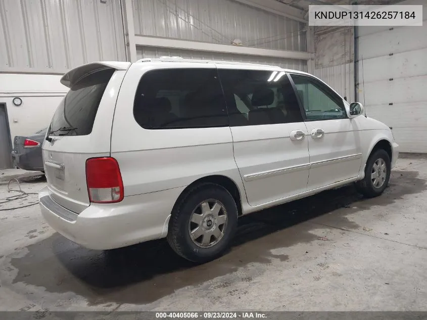 2002 Kia Sedona Ex/Lx VIN: KNDUP131426257184 Lot: 40405066