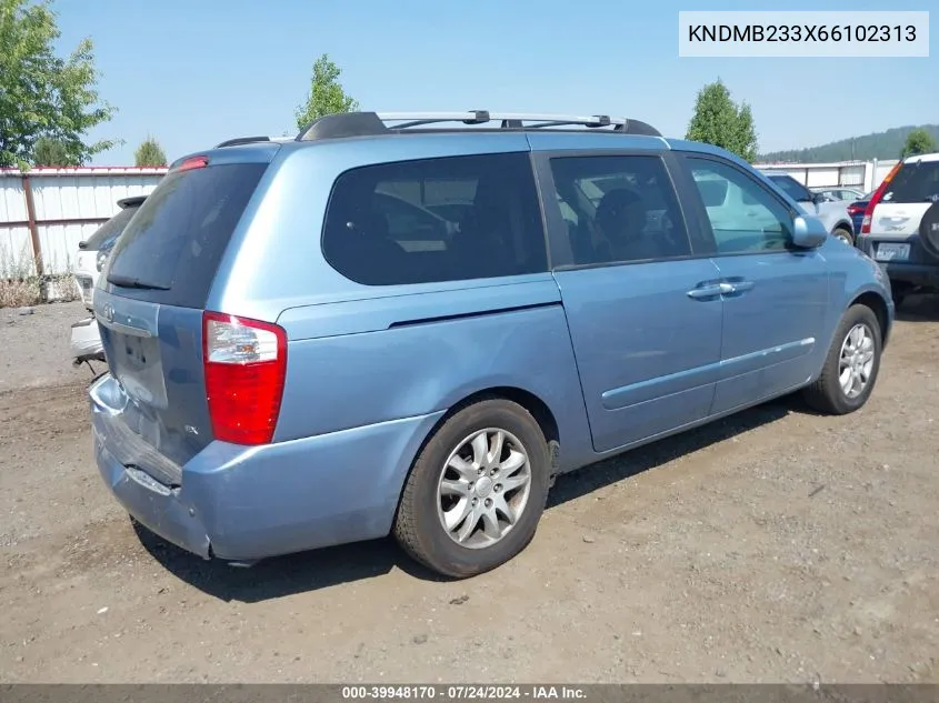 KNDMB233X66102313 2006 Kia Sedona Ex/Lx