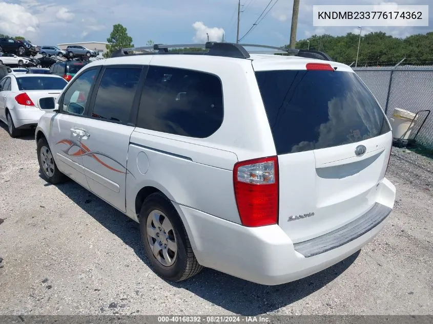 KNDMB233776174362 2007 Kia Sedona Lx