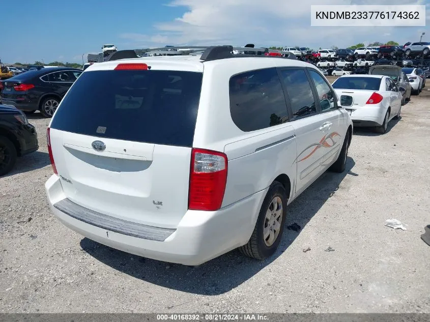 KNDMB233776174362 2007 Kia Sedona Lx