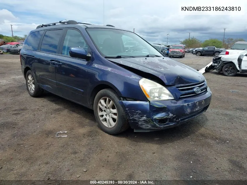 KNDMB233186243810 2008 Kia Sedona Ex