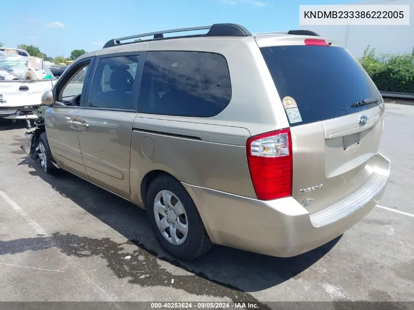 KNDMB233386222005 2008 Kia Sedona Lx