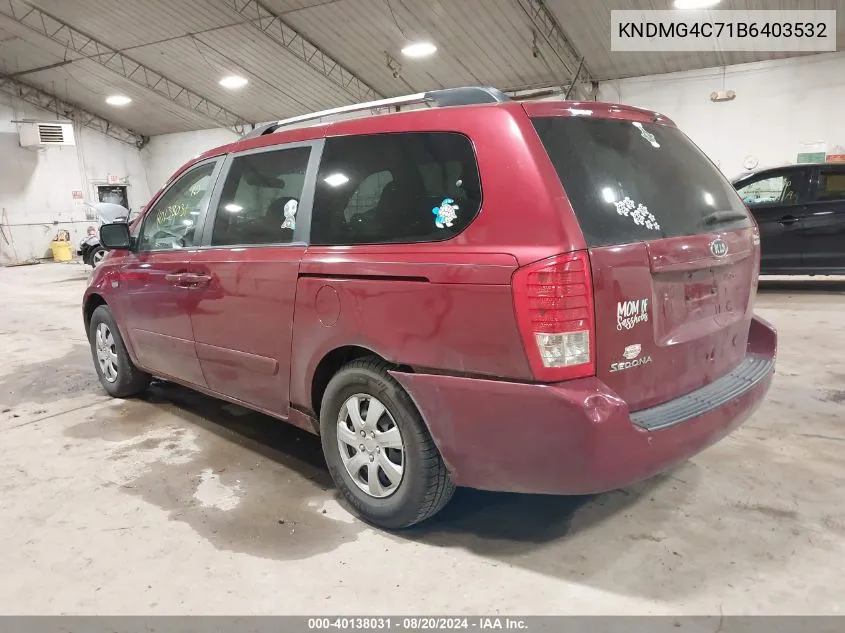 KNDMG4C71B6403532 2011 Kia Sedona Lx