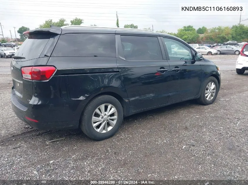 KNDMB5C11G6160893 2016 Kia Sedona Lx