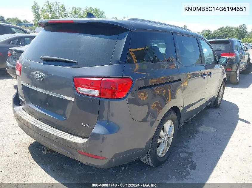 KNDMB5C14G6194651 2016 Kia Sedona Lx