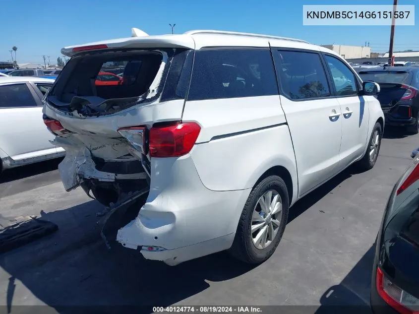 KNDMB5C14G6151587 2016 Kia Sedona Lx