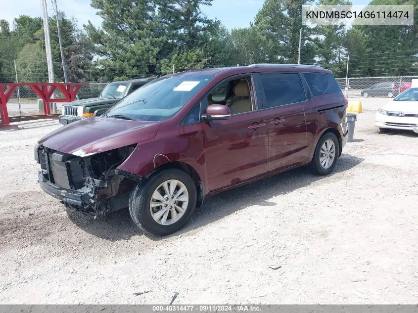 KNDMB5C14G6114474 2016 Kia Sedona Lx