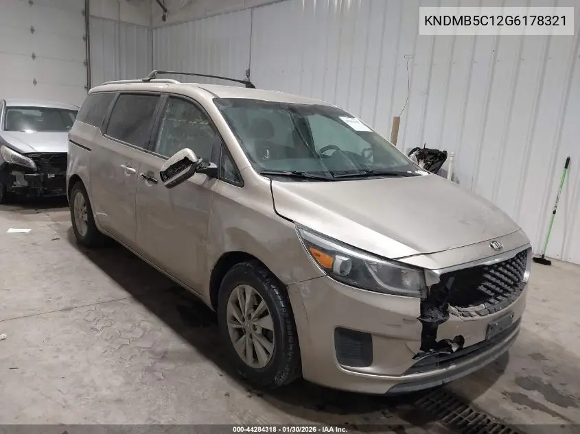 KNDMB5C12G6178321 2016 Kia Sedona Lx