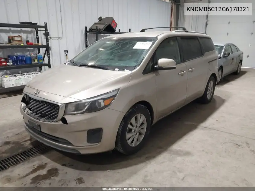 KNDMB5C12G6178321 2016 Kia Sedona Lx