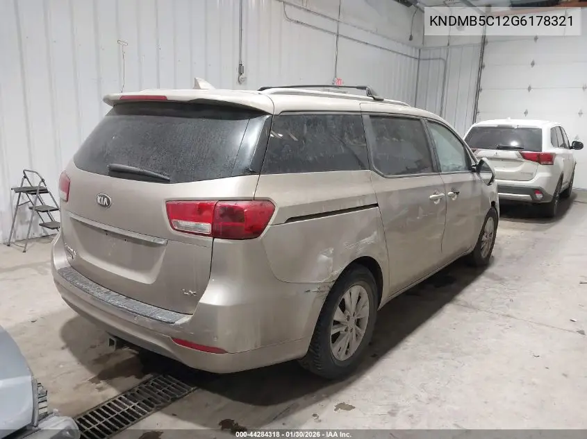 KNDMB5C12G6178321 2016 Kia Sedona Lx