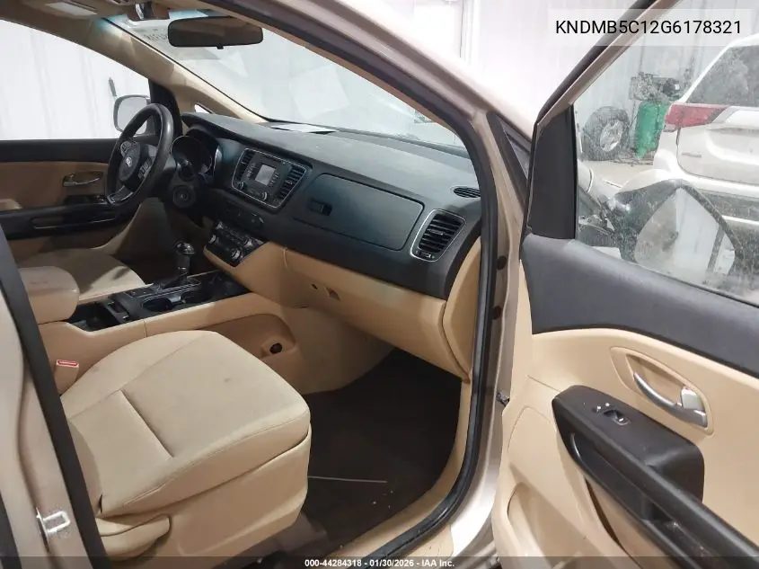 KNDMB5C12G6178321 2016 Kia Sedona Lx