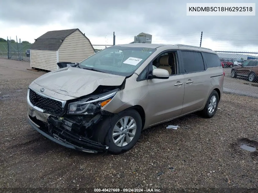 KNDMB5C18H6292518 2017 Kia Sedona Lx