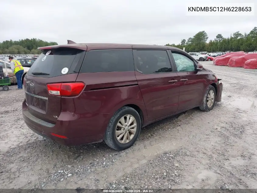 KNDMB5C12H6228653 2017 Kia Sedona Lx