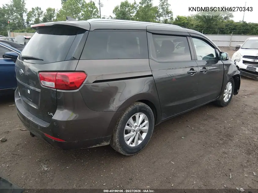 KNDMB5C1XH6270343 2017 Kia Sedona Lx