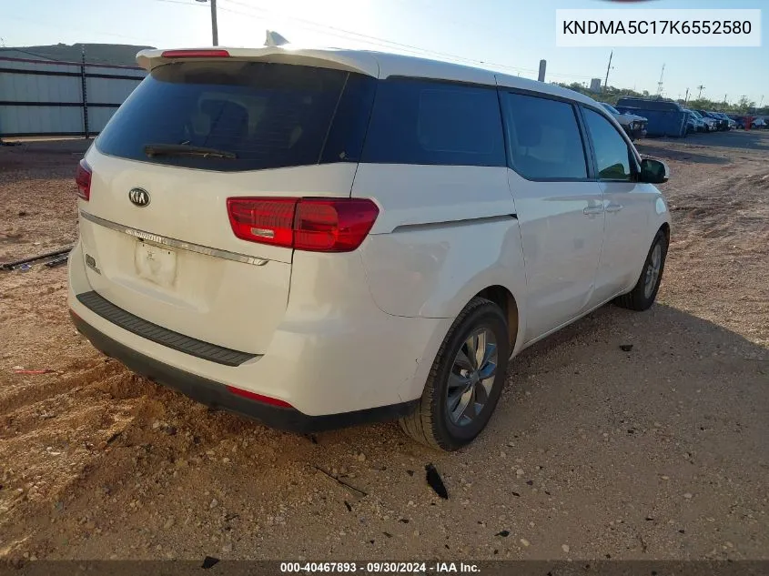 KNDMA5C17K6552580 2019 Kia Sedona L