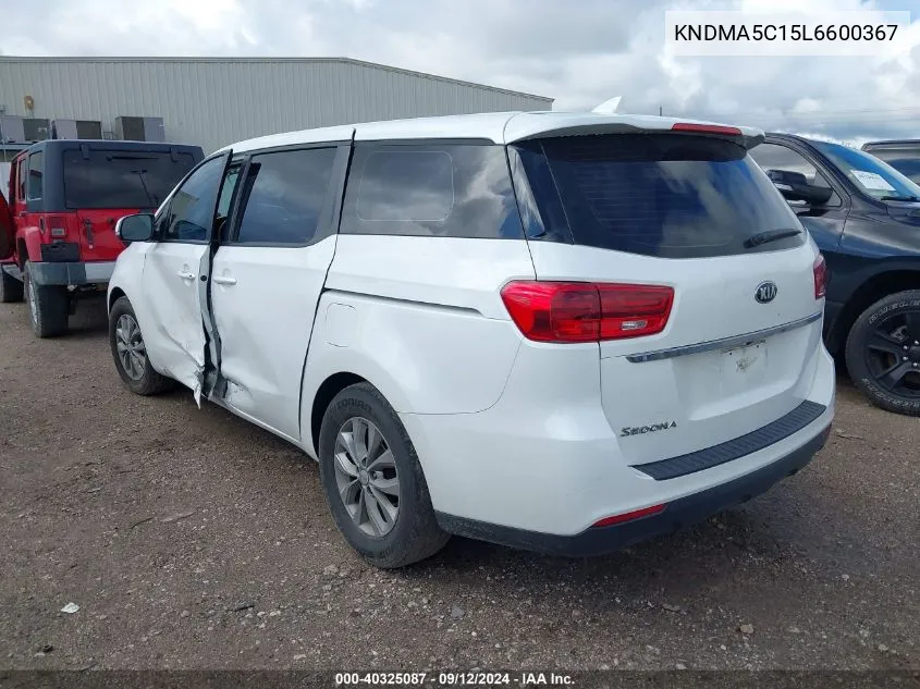 KNDMA5C15L6600367 2020 Kia Sedona L