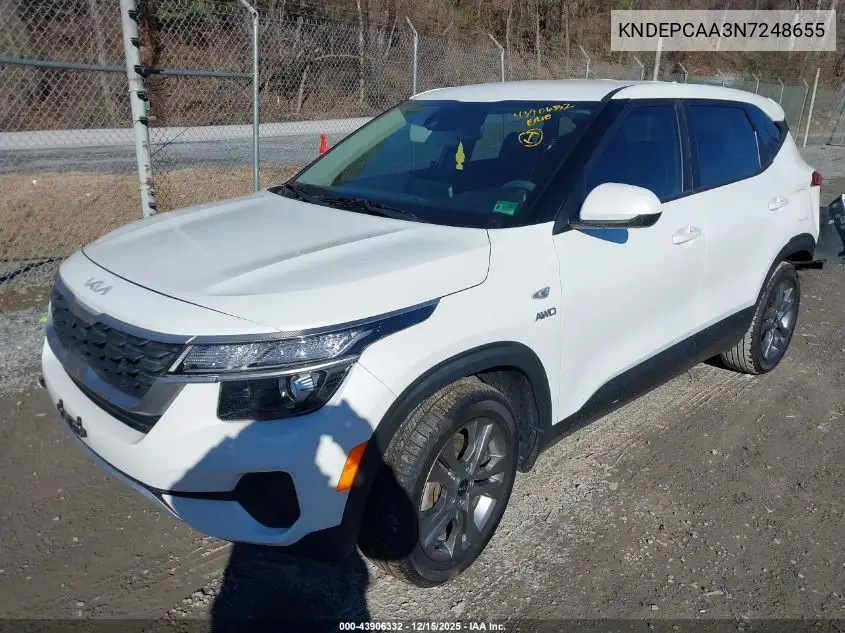 KNDEPCAA3N7248655 2022 Kia Seltos Lx