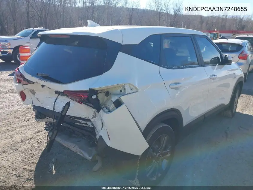 KNDEPCAA3N7248655 2022 Kia Seltos Lx