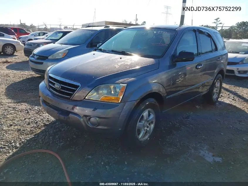 KNDJD736X75752299 2007 Kia Sorento