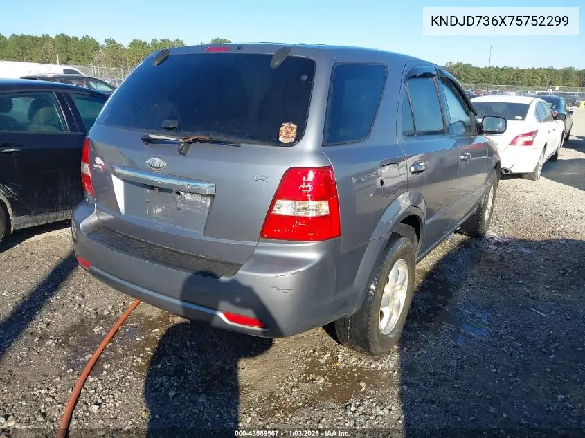 KNDJD736X75752299 2007 Kia Sorento